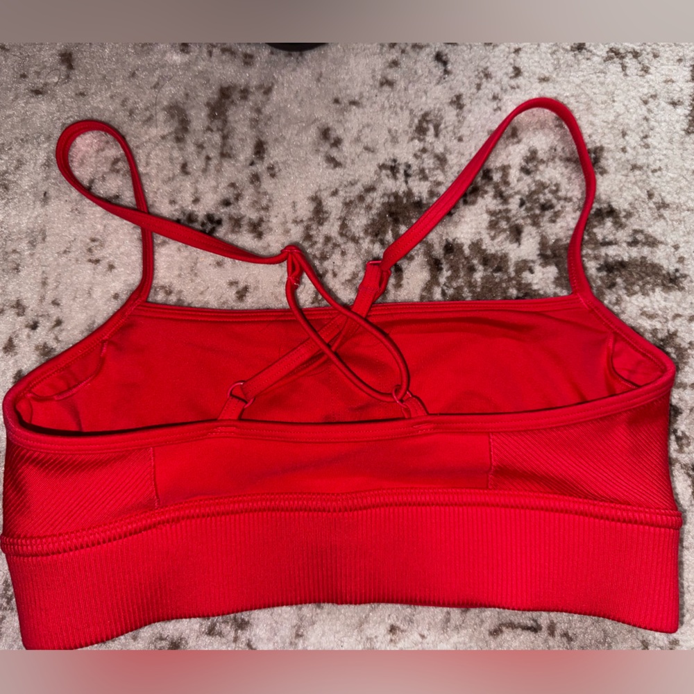 Alo Yoga Candy Red Sports Bra - Picture 4 of 6